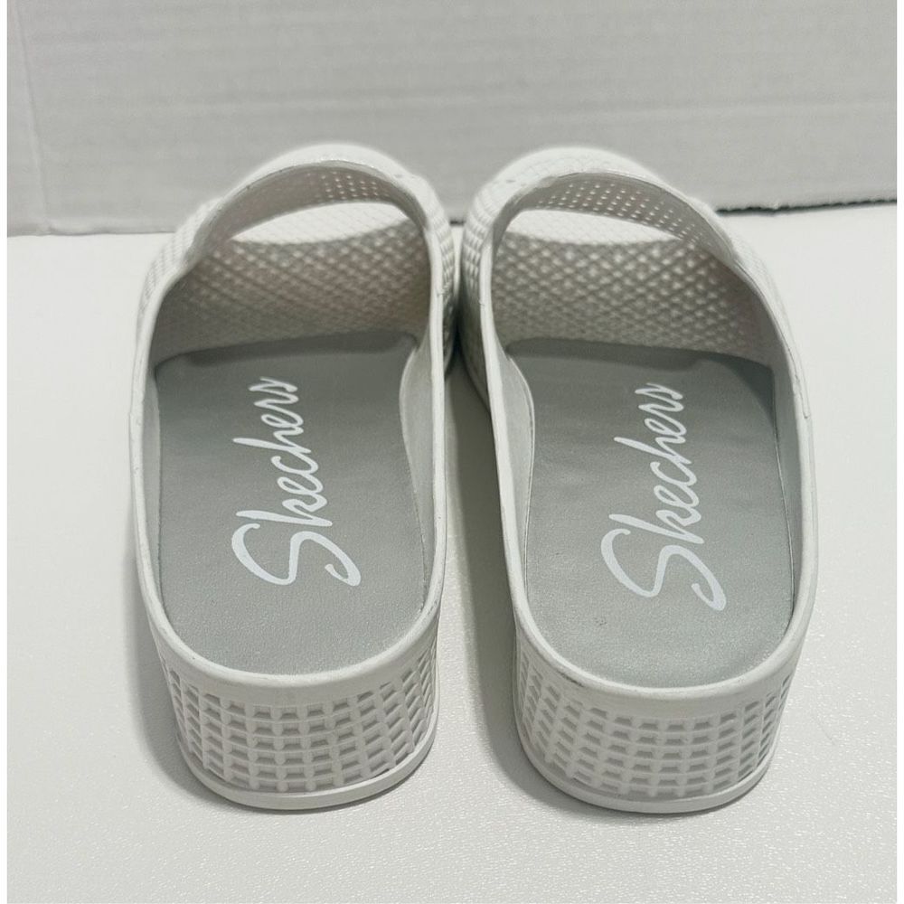 Skechers Plastic Waffle Design Open Toe Slip-On Slides‎ Wedge Sandals White Sz 7 - Picture 6 of 11